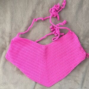 SKIMS Swim Crochet Halter Top
